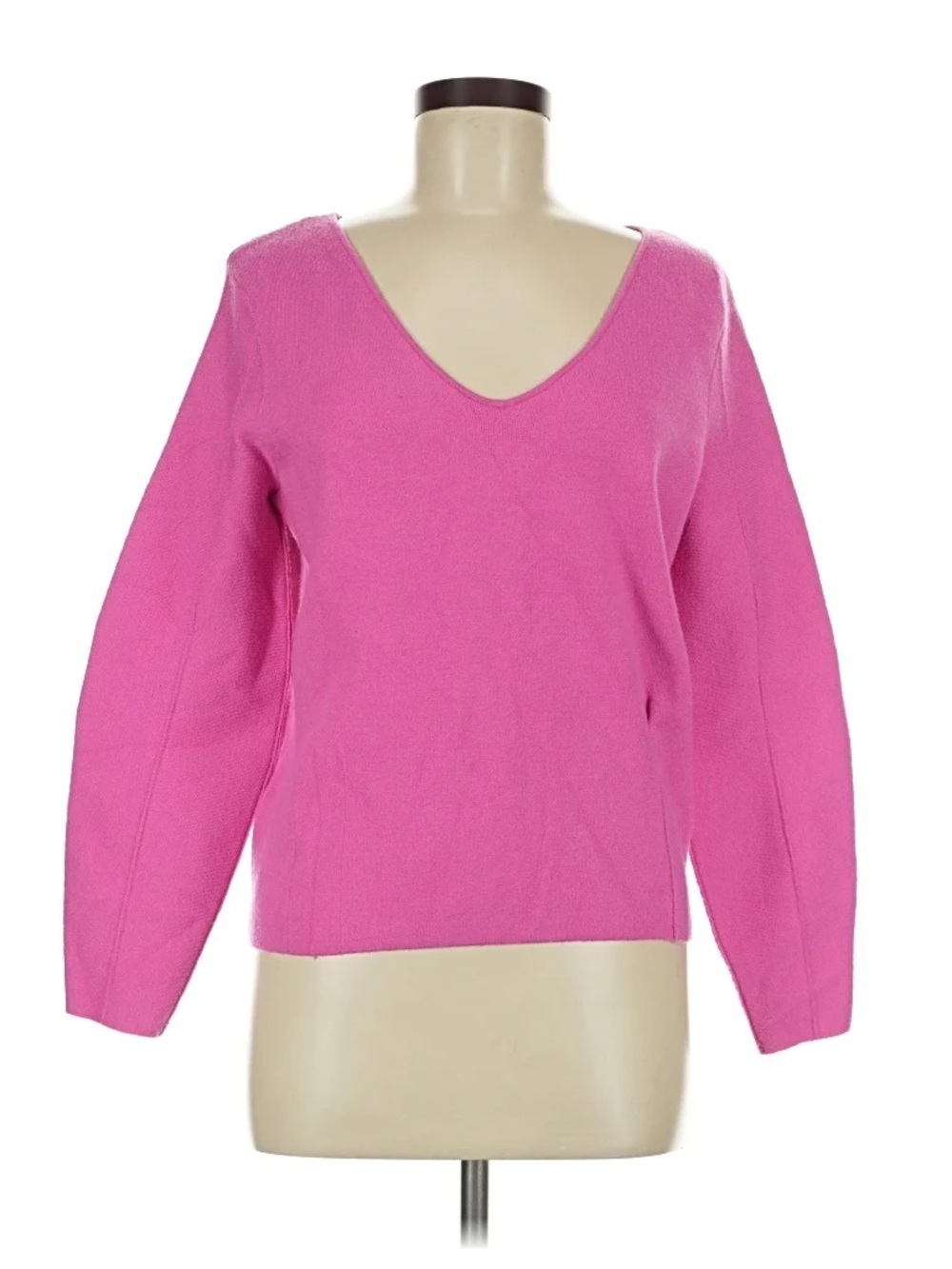 Maeve Bold Pink V-Neck Sweater